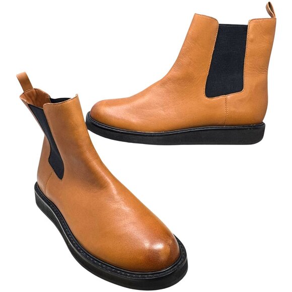 J. Crew Caramel Brown Refined Leather Chelsea Boots **NWOB** - Picture 10 of 10
